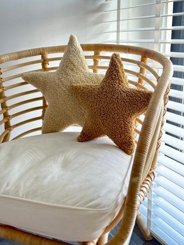 Stars Yıldız Çocuk ve Bebek Odası Yastık 2'li Ekru-A.Kahve