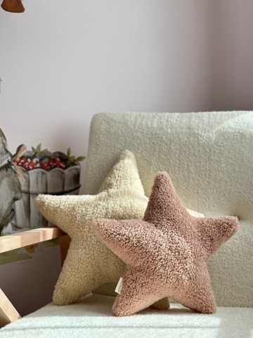 Stars Yıldız Çocuk ve Bebek Odası Yastık 2'li Ekru - Somon