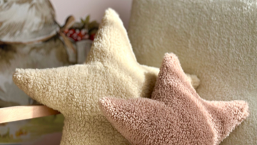 Stars Yıldız Çocuk ve Bebek Odası Yastık 2'li Ekru - Somon