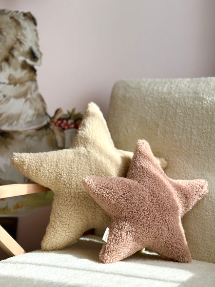 Stars Yıldız Çocuk ve Bebek Odası Yastık 2'li Ekru - Somon