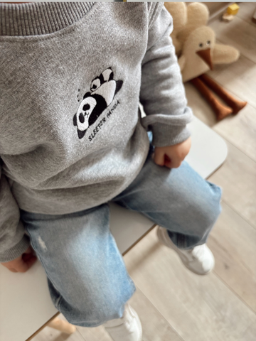 Sleeper Panda Nakış Detaylı %100 Pamuklu Sweatshirt