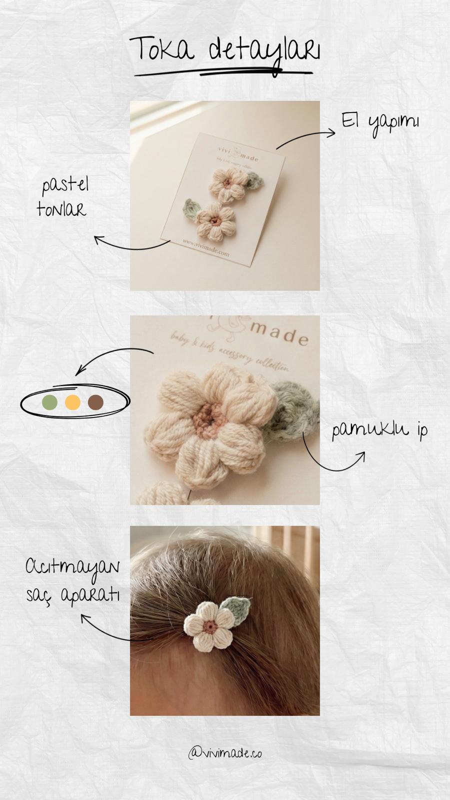 Daisy Saçsız Bebek Tokası 2'li Set