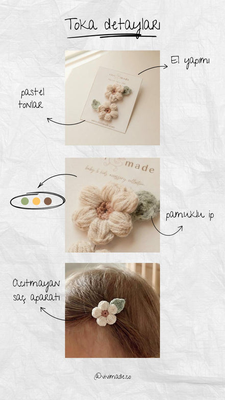 Daisy Saçsız Bebek Tokası 2'li Set