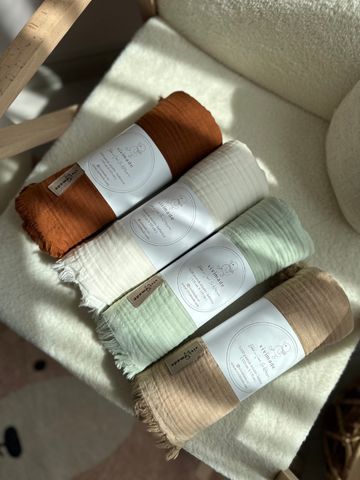 4 Kat Müslin Bebek Çocuk Battaniye - 4 Renk