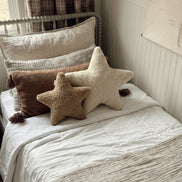 Stars Yıldız Çocuk ve Bebek Odası Yastık 2'li Ekru-A.Kahve