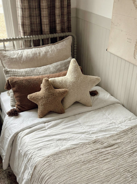 Stars Yıldız Çocuk ve Bebek Odası Yastık 2'li Ekru-A.Kahve