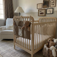 Miffy Nakış Detaylı Keten Kumaş Bebek Çocuk Yatak Beşik Kenarı Organizeri