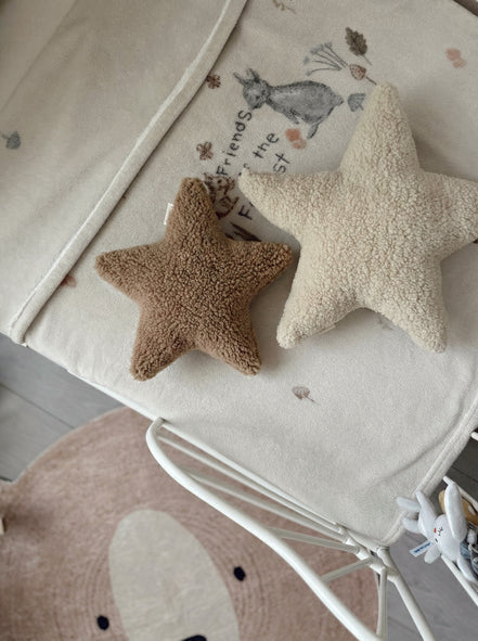 Stars Yıldız Çocuk ve Bebek Odası Yastık 2'li Ekru-A.Kahve